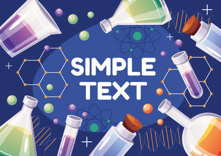 Science laboratory tools biochemistry equipment chemistry banner poster design element concept...