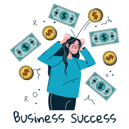Money rain business success abstract concept vector graphic design illustrationのイラスト素材