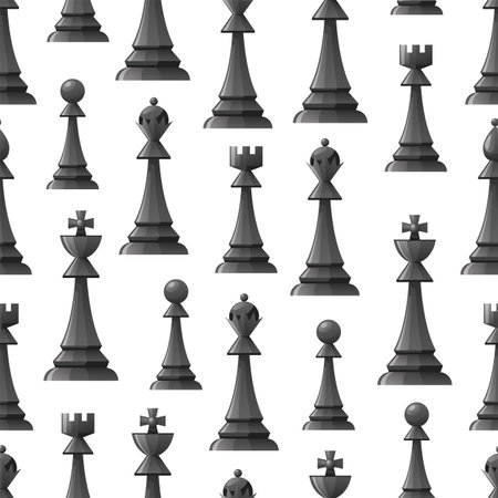 Chess game seamless pattern cover background abstract design element concept illustrationのイラスト素材