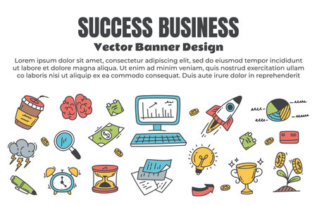 Business process finance diagram banner poster abstract design element concept illustrationのイラスト素材