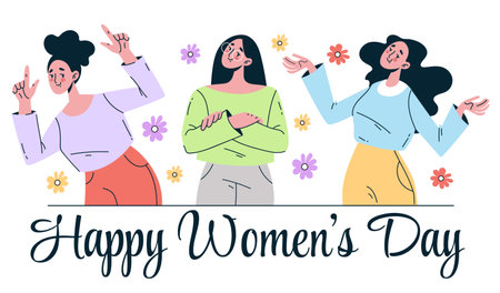 Woman international day empowerment vector female power equality concept. Vector design graphic illustrationのイラスト素材