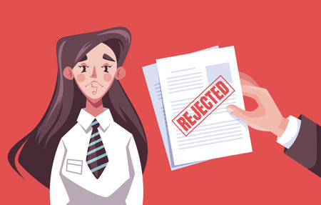 Hand hold rejected feedback document concept. Rejection fail office. Graphic design vector illustrationのイラスト素材