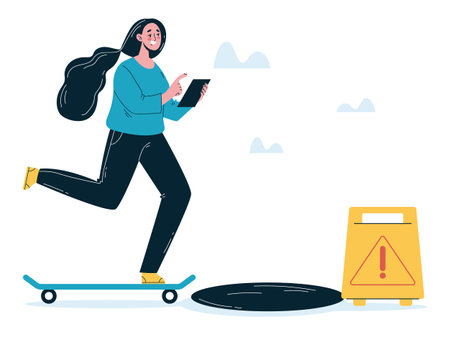 Technology gadget addiction concept. Vector graphic design illustrationのイラスト素材
