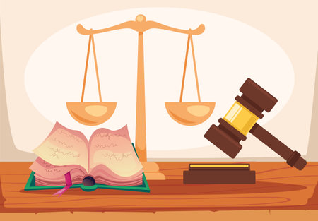 Law legal justice lawyer authority government court concept graphic design illustrationのイラスト素材