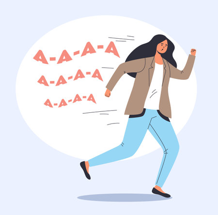 Abstract run away panic frighten people concept. Vector graphic design illustrationのイラスト素材