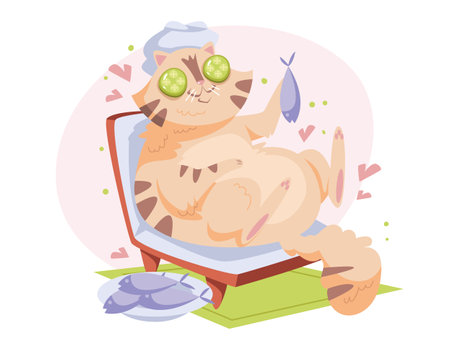 Cat cute grooming spa salon concept. Vector graphic design illustrationのイラスト素材