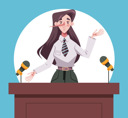 Business people politician tell lie concept. Vector graphic design illustrationのイラスト素材