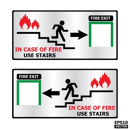 Rectangle fire exit door or emergency door sign -eps10 vectorのイラスト素材