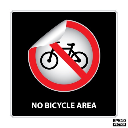 No bicycle area sign  sticker, label, icon, badge, symbol, banner, tag  のイラスト素材