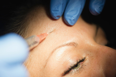 Botox injection beautification close-upの写真素材