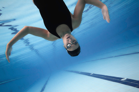 Weird dreamy underwater portrait