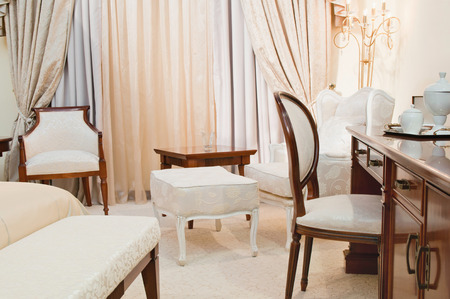 Elegant hotel room with luxury furnitureのeditorial素材