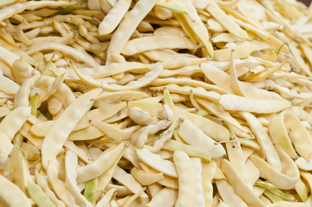 Fresh green beans, yellow variety. Selective focusの写真素材