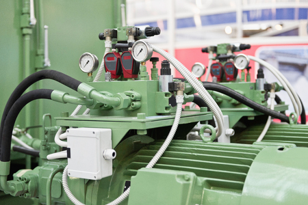 Industrial oil pumping stationの写真素材
