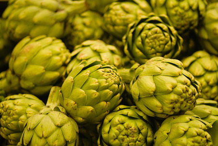 Artichokes, strong depth of field, focus set on the central two piecesの写真素材