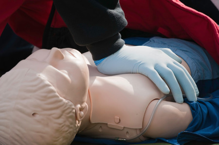 CPR practice with a dummy