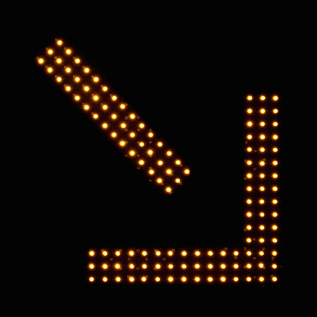 Digital traffic control signal - Left lane endsの写真素材