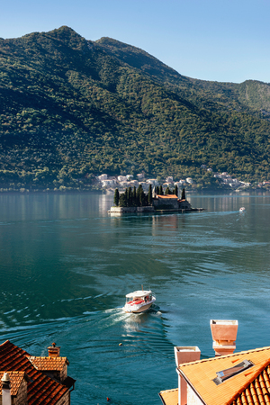 Kotor Bay, view from Perast, montenegroの写真素材