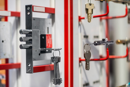 Mortise or cylinder locks on display