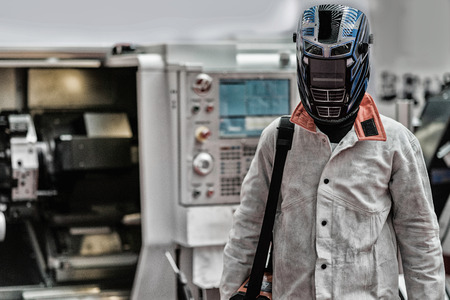 Industrial worker in protective workwear
