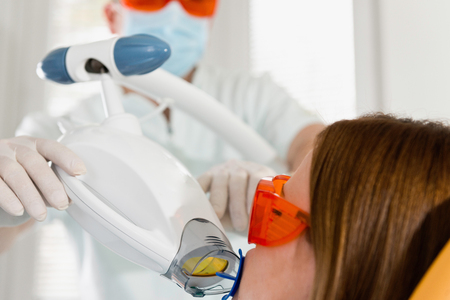 Laser teeth whitening treatmentの写真素材
