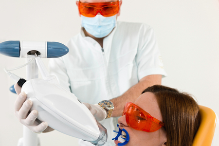 Modern teeth whitening procedureの写真素材