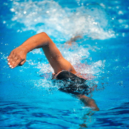 Swimming momentの写真素材
