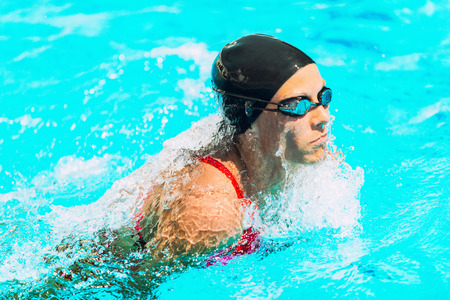 Breast stroke swimmingの写真素材
