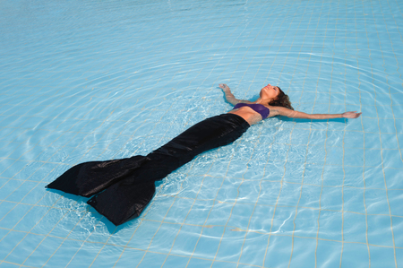 mermaid in the poolの写真素材