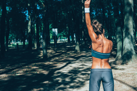 Young woman warming upの写真素材