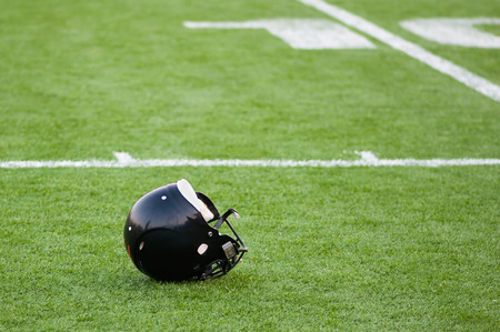 American football helmet, shallow depth of fieldの写真素材