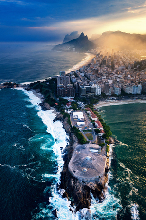 Forte de Copacabana in Rio De Janeiro. Aerial viewの写真素材