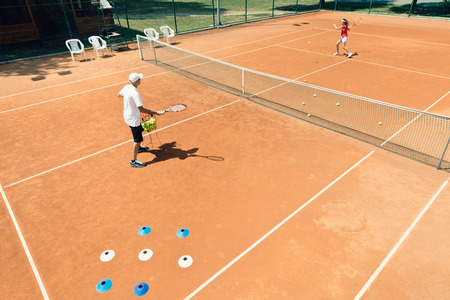 Tennis class outdoorsの写真素材