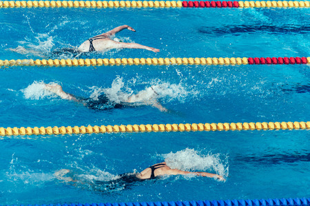 Swimmers on competitionの写真素材