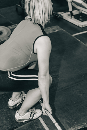 Female on weightlifting trainingの写真素材