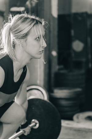 Female on weightlifting trainingの写真素材