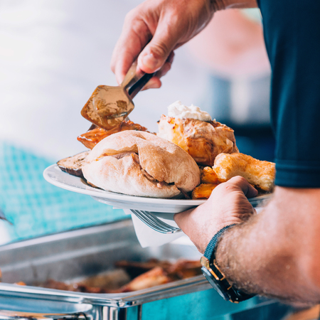 Serving food