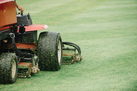 Golf course maintenance equipment, fairway mowerの写真素材