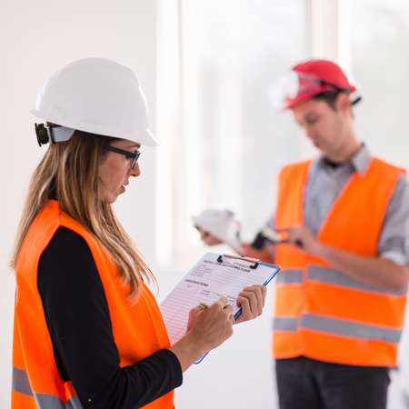 Maintenance Engineering on construction site checking light