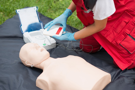 Cpr training outdoorsの写真素材