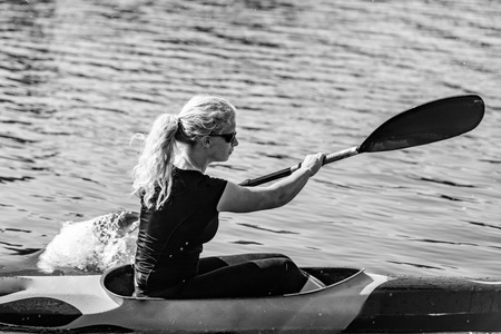 Female Kayaker training