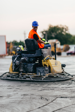 Concrete leveling machine with driverの写真素材