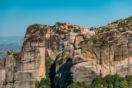 Meteora monasteries, Greece. The Monasteries of Varlaam and Great Meteoronの写真素材