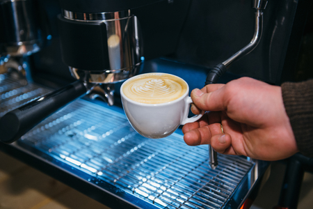 Espresso Machine Making Coffeeの写真素材