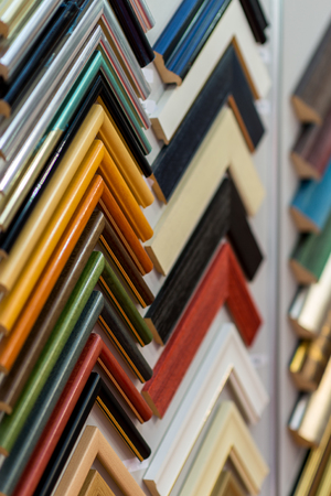 Selection of picture frames on displayの写真素材