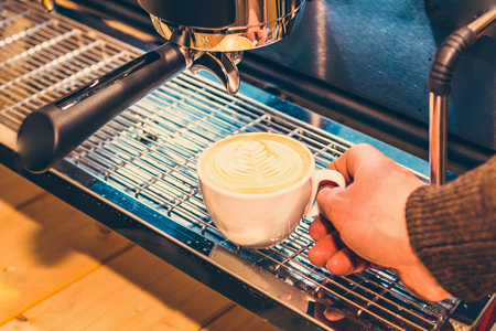Espresso Machine Making Coffeeの写真素材