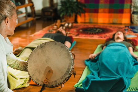 Indian drum in sound therapyの写真素材