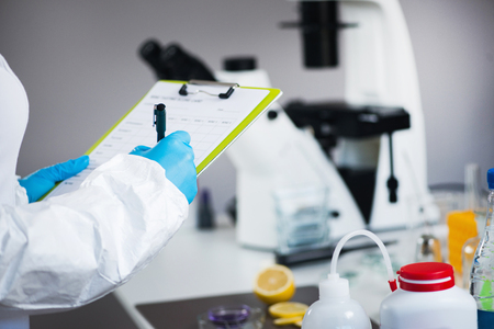 Food safety inspector working in laboratoryの写真素材
