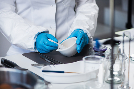 Food safety inspector working in laboratoryの写真素材