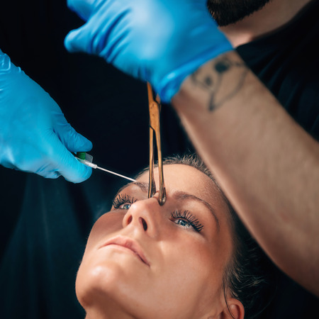 Nose Bridge Piercingの写真素材